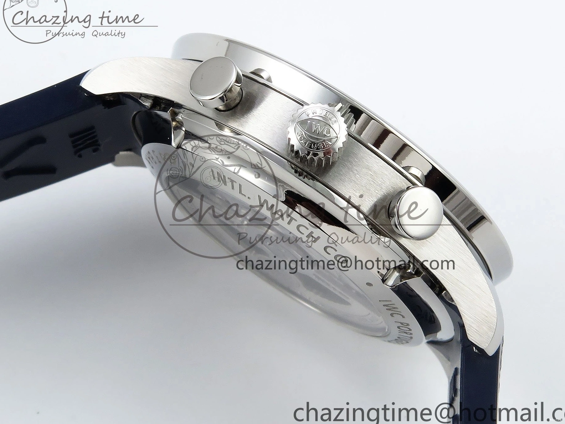 MIROTIME 0103 Casual Portuguese Chrono IW3716 Z+F 1:1 Best Edition White Dial on Blue Rubber Strap A 7016